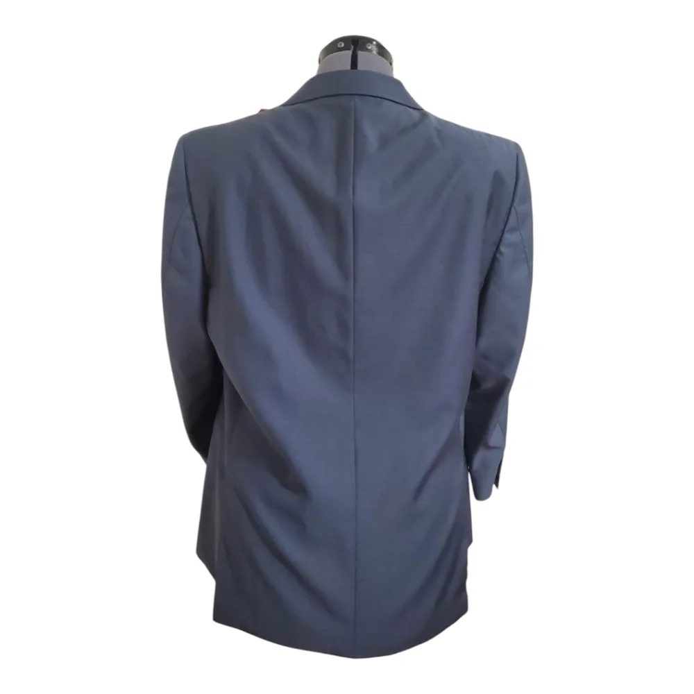 Bluelapel Mens Blazer Blue/Gray Single Breasted Business Office Career 42R - Picture 2 of 11